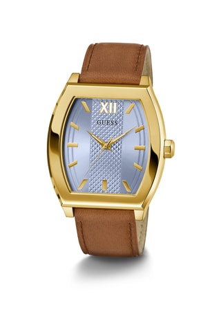 Montre à quartz en cuir - Marron et doré