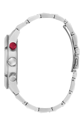 Montre à quartz en acier recyclé - Chronographe - Argenté