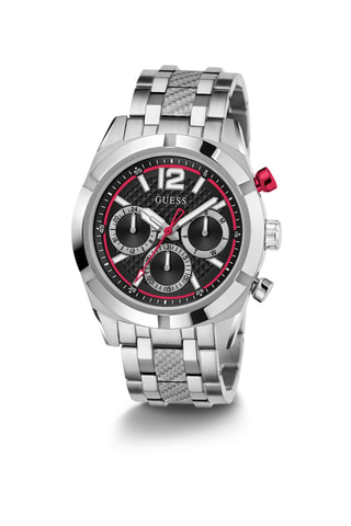 Montre à quartz en acier recyclé - Chronographe - Argenté