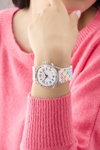 Montre à quartz en silicone - Blanc