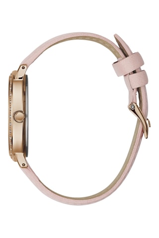 Montre à quartz en cuir - Rose et doré