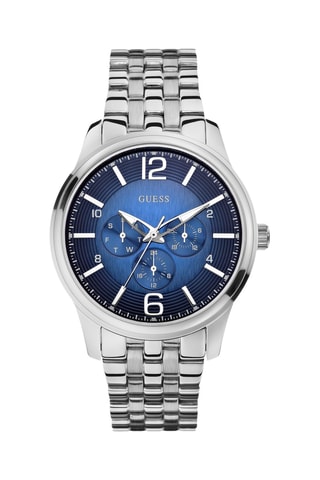 Montre à quartz en acier - Chronographe - Argenté