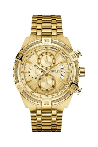 Montre à quartz en acier recyclé - Chronographe - Doré