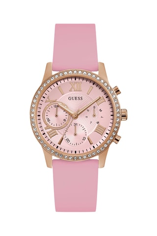 Montre à quartz en silicone - Chronographe - Rose et doré
