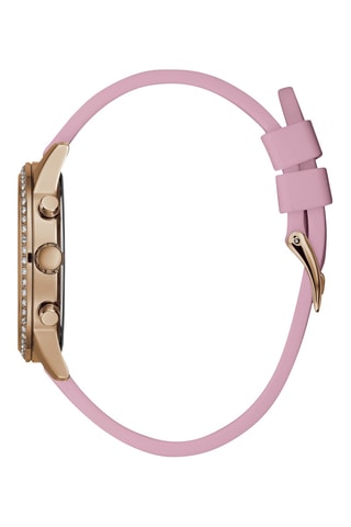 Montre à quartz en silicone - Chronographe - Rose et doré