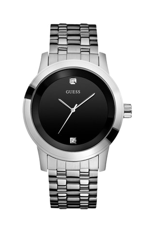 Montre à quartz en acier, diamants