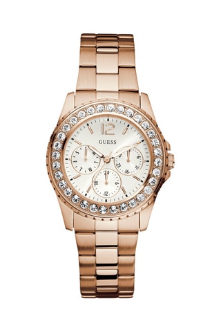 Montre à quartz en acier - Chronographe - Doré rose