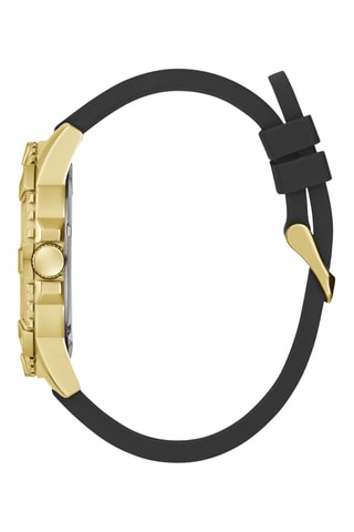 Montre à quartz en silicone - Noir et doré