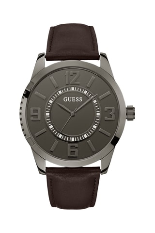Montre à quartz en cuir - Marron et gris