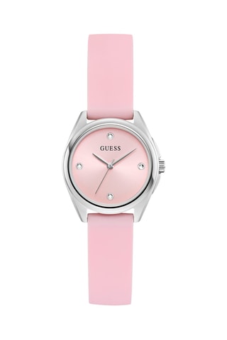Montre à quartz en silicone - Rose et argenté