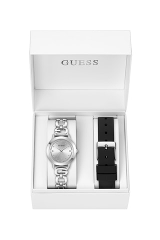 Montre à quartz en acier et bracelet en silicone - Argenté