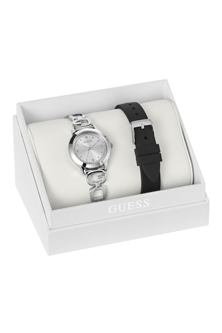 Montre à quartz en acier et bracelet en silicone - Argenté