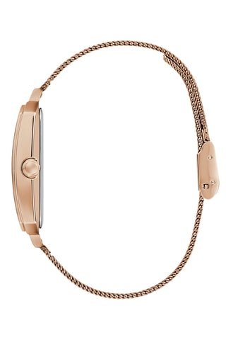 Montre à quartz en acier - Doré à l'or rose