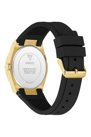 Montre à quartz en silicone - Noir et doré