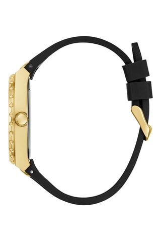 Montre à quartz en silicone - Noir et doré