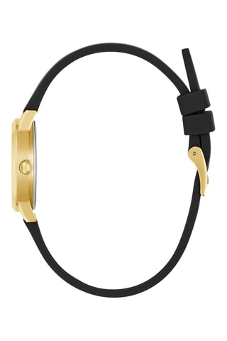 Montre à quartz en silicone - Noir et doré