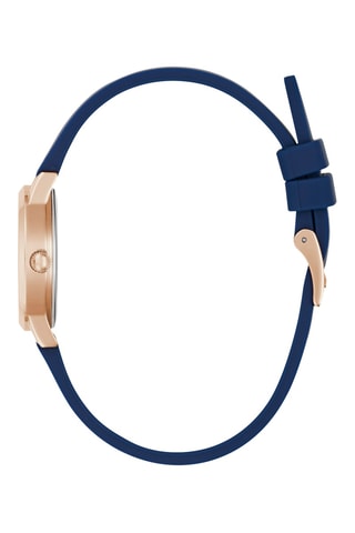 Montre à quartz en silicone - Bleu et doré
