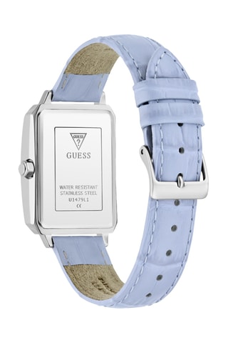 Montre à quartz en cuir - Bleu et argenté