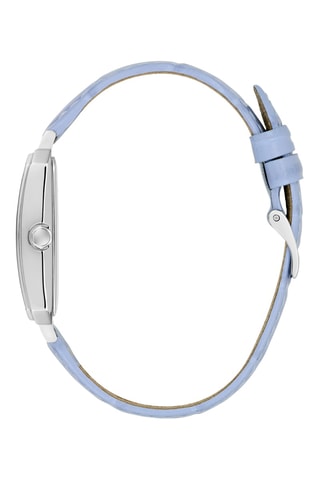 Montre à quartz en cuir - Bleu et argenté