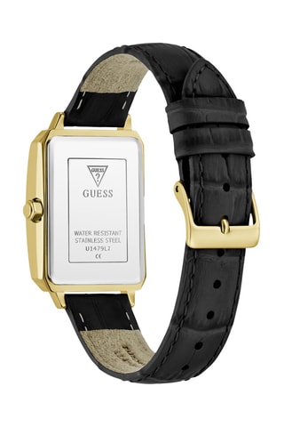 Montre à quartz en cuir - Noir et doré