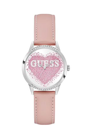 Montre à quartz en cuir - Rose et argenté