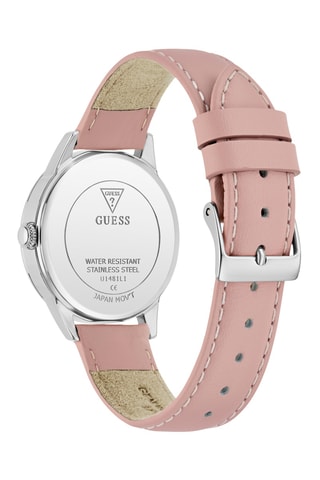 Montre à quartz en cuir - Rose et argenté