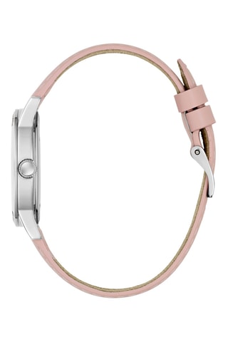Montre à quartz en cuir - Rose et argenté