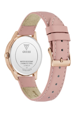 Montre à quartz en cuir - Rose et doré