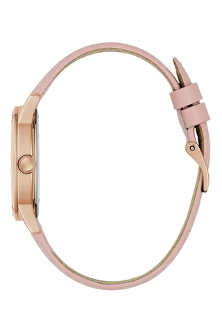 Montre à quartz en cuir - Rose et doré