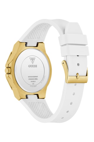 Montre à quartz en silicone - Blanc et doré