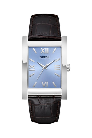 Montre à quartz en cuir - Marron et argenté