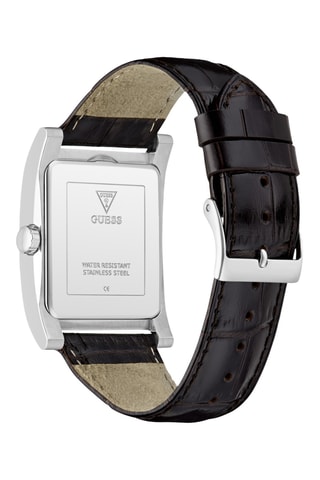 Montre à quartz en cuir - Marron et argenté