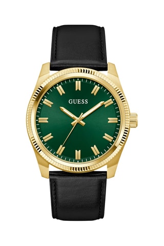 Montre à quartz en cuir - Noir et doré