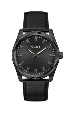 Montre à quartz en cuir - Noir