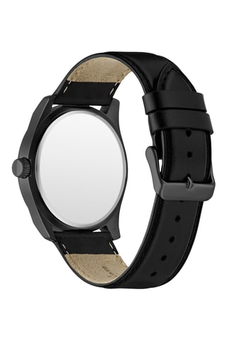 Montre à quartz en cuir - Noir