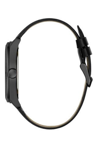 Montre à quartz en cuir - Noir