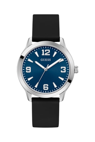 Montre à quartz en silicone - Noir et argenté