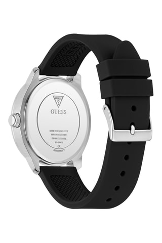 Montre à quartz en silicone - Noir et argenté