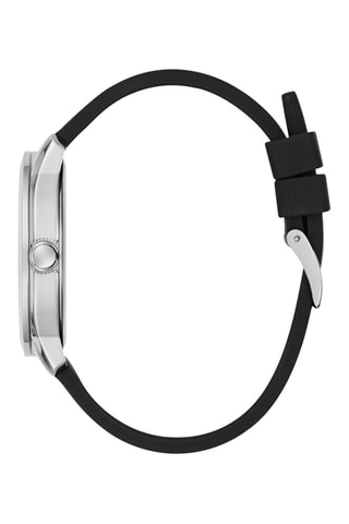 Montre à quartz en silicone - Noir et argenté