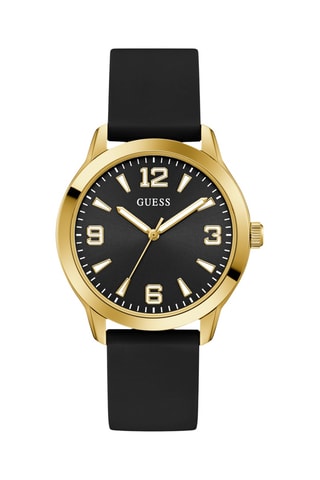 Montre à quartz en silicone - Noir et doré