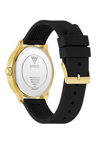Montre à quartz en silicone - Noir et doré