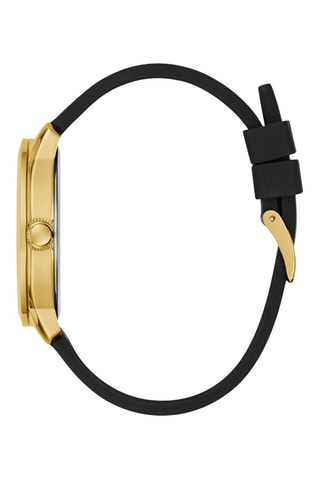 Montre à quartz en silicone - Noir et doré