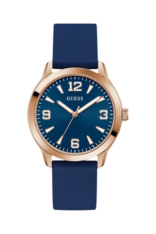 Montre à quartz en silicone - Bleu et doré