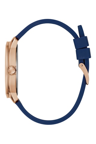 Montre à quartz en silicone - Bleu et doré