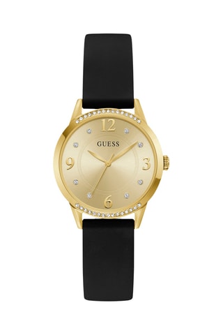 Montre à quartz en silicone - Noir et doré