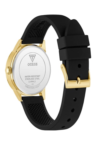 Montre à quartz en silicone - Noir et doré