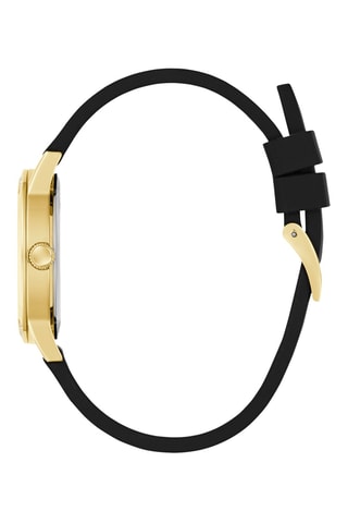Montre à quartz en silicone - Noir et doré