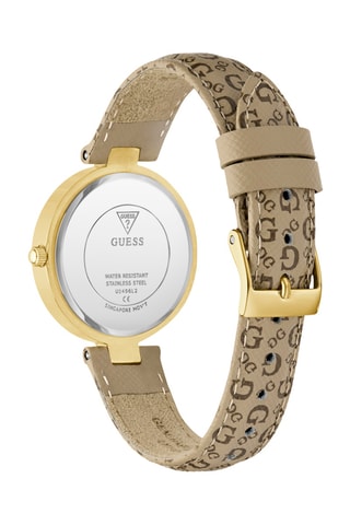 Montre à quartz en cuir - Beige et doré