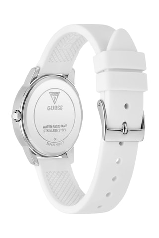 Montre à quartz en silicone - Blanc et argenté