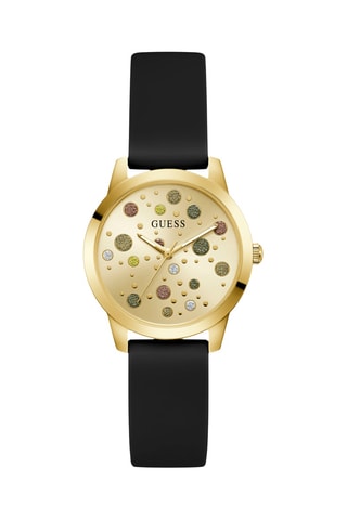 Montre à quartz en silicone - Noir et doré